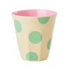 Melamine-green-dot-medium-cup