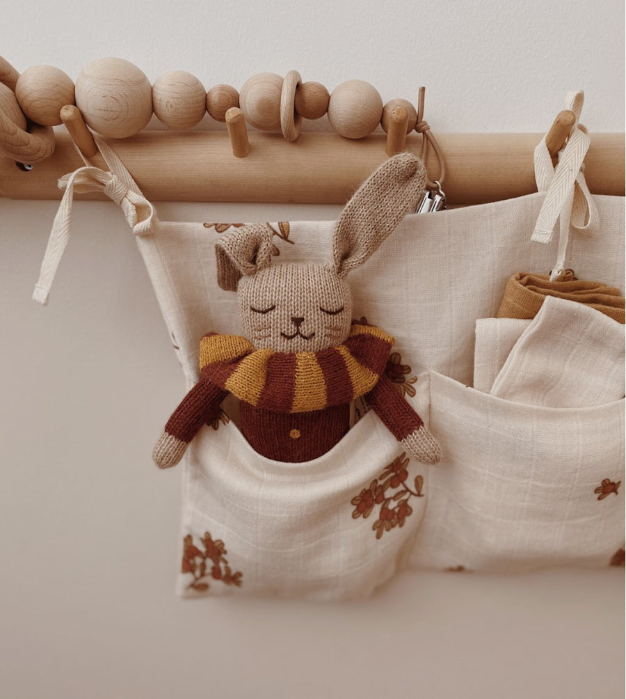 Bunny knit toy -Sienna striped collar