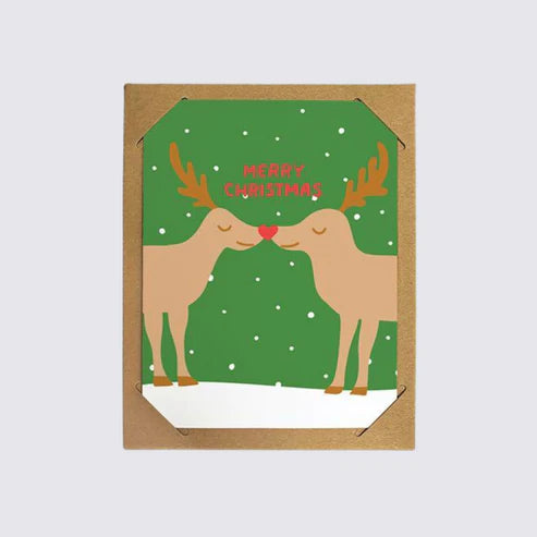Kissing Reindeer Cards