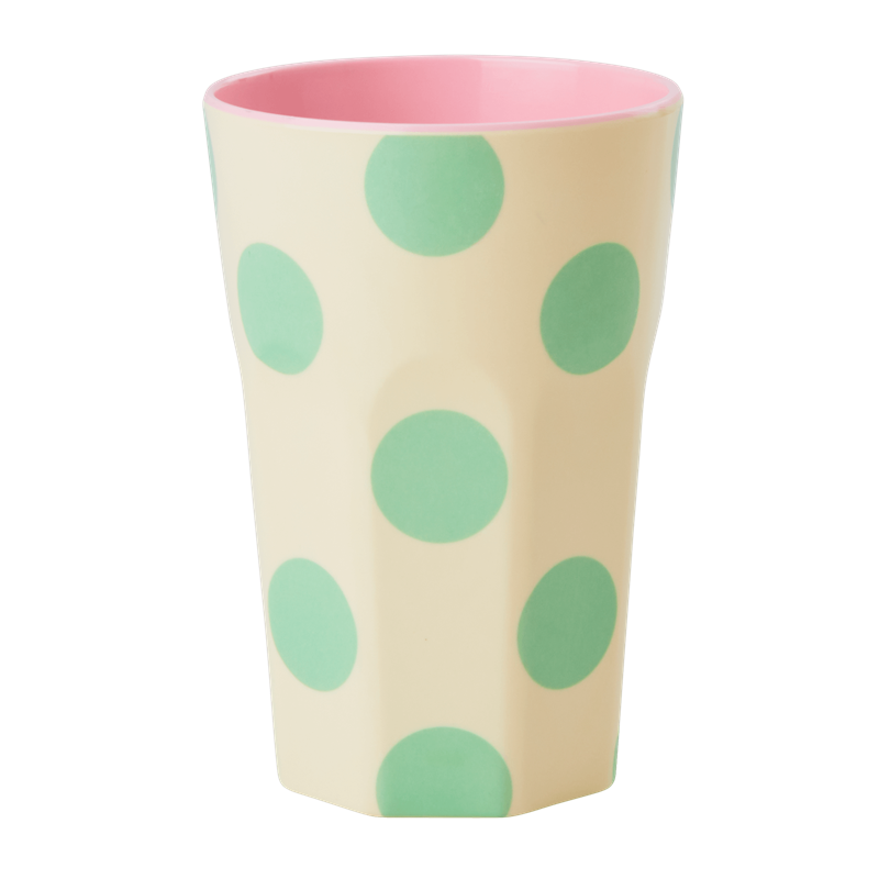 Melamine Cup Tall- Green Dot